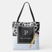 Tote Bag Appréciation personnalisée de l'enseignant moderne (Dos)