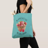 Tote Bag APPRÉCIATION PERSONNALISÉE ENSEIGNANT Pommes TURQU (De près)