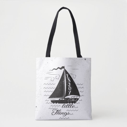 Tote Bag Appréciez la petite affiche de choses (Devant)