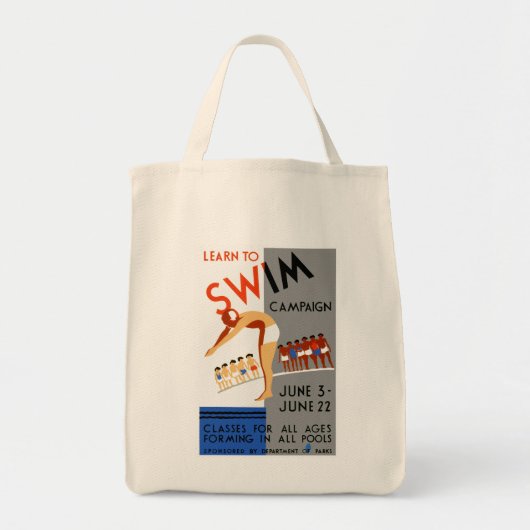 Tote Bag Apprendre À Nager (Devant)