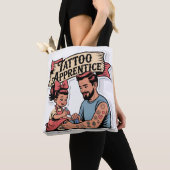 Tote Bag Apprentice de tatouage - Joli dessin papa & fille (De près)