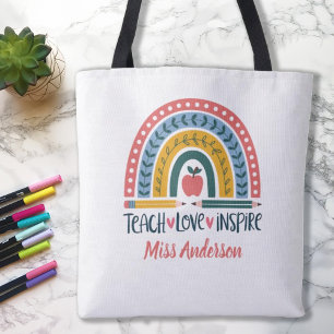 Tote Bag Apprentissage Amour Inspirer Rainbow Appréciation