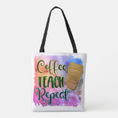 Tote Bag Apprentissage Café Répéter Retour À L'École Enseig (Dos)