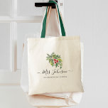 Tote Bag Apprentissage de la verdure de Noël<br><div class="desc">Verdure de Noël aquarelle avec calligraphie moderne et sac fourre-tout de typographie classique.</div>