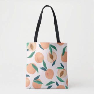 Tote Bag Appricot de Pêche : Motif Tropical Sans Seamless.