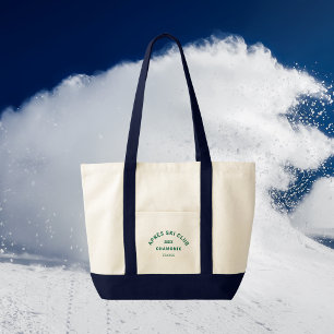 Tote Bag Après ski Club Winter Green Ski Resort Crest Navy