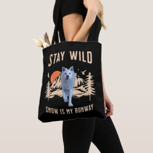 Tote Bag Après Ski Snow Runway Wolf Art