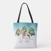 Tote Bag Apricot et blanc Mini Goldendoodle Forêt d'hiver (Dos)