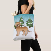 Tote Bag Apricot Mini Goldendoodle Chien Dans Une Forêt D'H (De près)