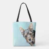 Tote Bag Aqua aquarelle avec photo de animal de compagnie (Dos)