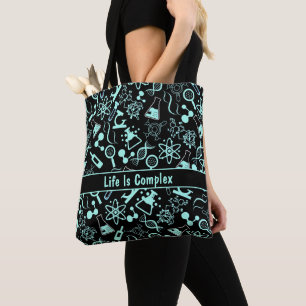 Tote Bag aqua bleu moderne biochimie vie complexe