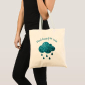 Tote Bag Aqua Blue parties scintillant scintille Pluie Clou (Devant (produit))