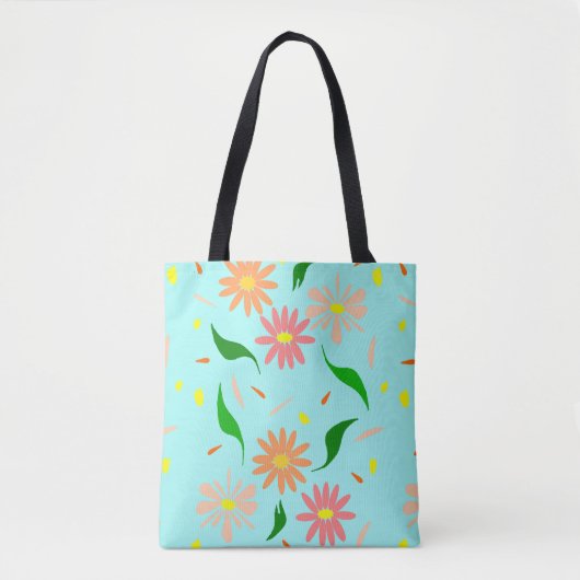 Tote Bag aqua de marguerite (Devant)