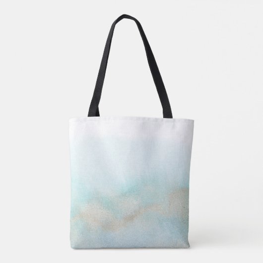 Tote Bag Aqua et Gold Beach Aruba Mariage Bienvenue (Dos)