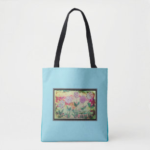 Tote Bag Aqua Floral