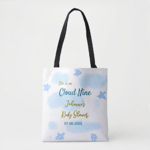 Tote Bag Aqua or doré elle est sur un nuage neuf Baby Showe