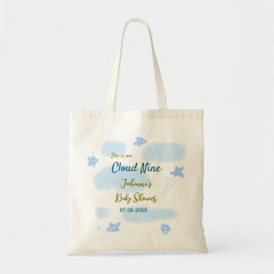 Tote Bag Aqua or gold elle est sur un nuage neuf baby showe