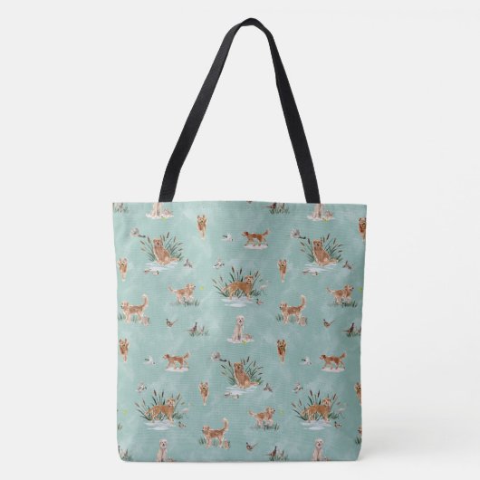 TOTE BAG AQUA TOILE RETRIEVER DORE (Devant)