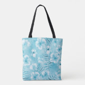 Tote Bag Aqua tropical Orchidées blanches Hibiscus Floral (Dos)