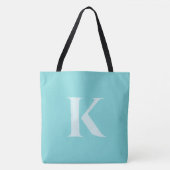 Tote Bag Aqua Turquoise Custom Moderne Monogramme Été (Devant)