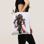 Tote Bag Aquaman | Black Manta Scattered Typography Graphic (De près)
