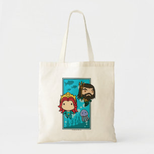 Tote Bag Aquaman   Chibi Mera et graphique sous-marin