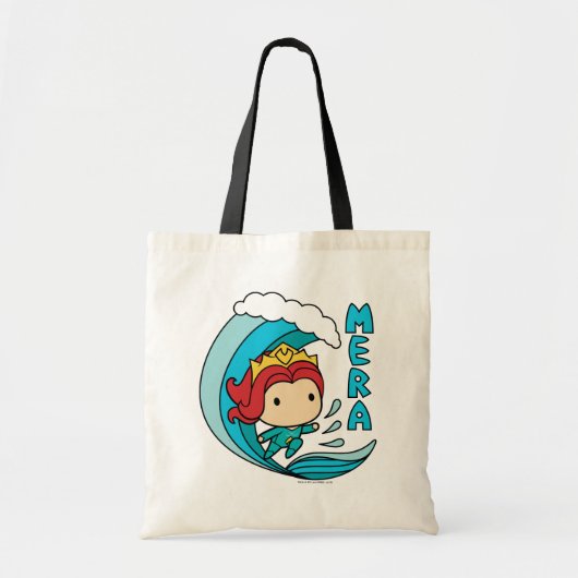 Tote Bag Aquaman | Chibi Mera Riding Vague Graphique (Devant)