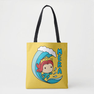 Tote Bag Aquaman Chibi Mera Riding Vague Graphique