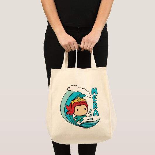 Tote Bag Aquaman | Chibi Mera Riding Vague Graphique (Devant (produit))