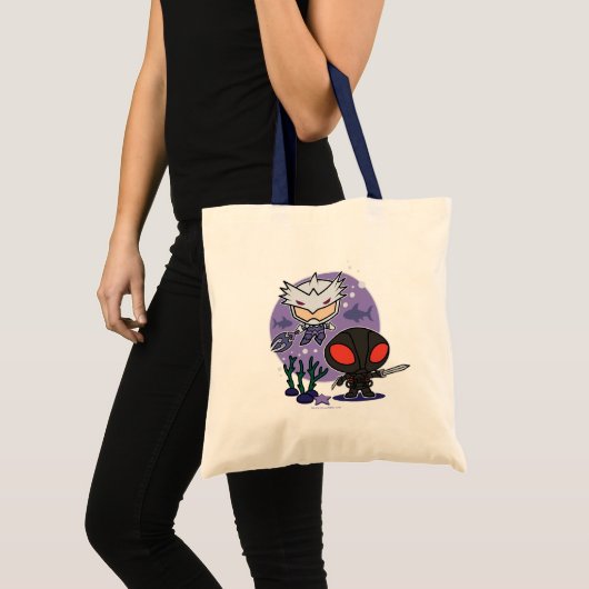 Tote Bag Aquaman | Chibi Orm & Black Manta Graphisme sous-m (Devant (produit))