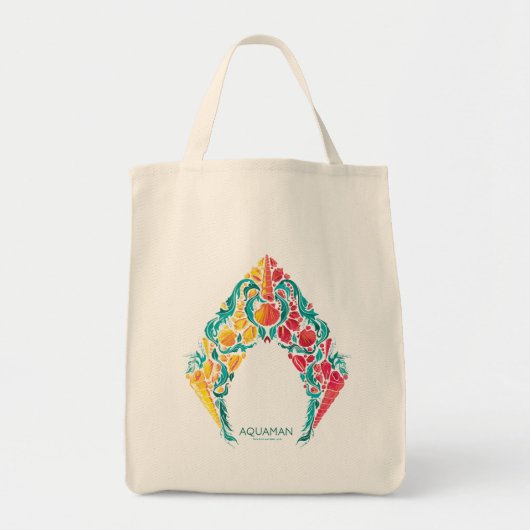 Tote Bag Aquaman | Logo Aquaman & Mera sur le thème du coqu (Devant)