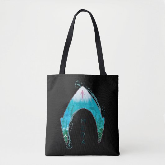 Tote Bag Aquaman | voient le graphique d'océan de symbole (Devant)