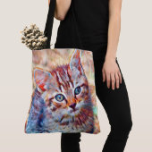 Tote Bag aquarell kitten (De près)