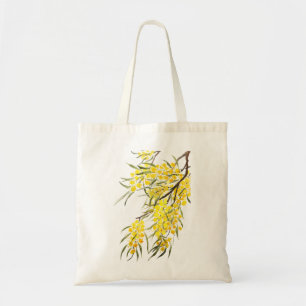 Tote Bag aquarelle à fleurs de boucherie dorée