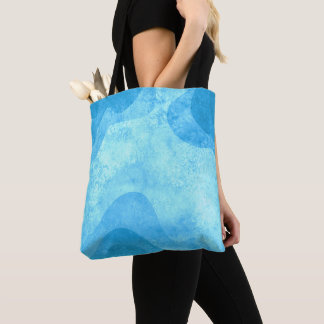 Tote Bag “Aquarelle abstraite bleue Océan moderne