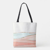 Tote Bag Aquarelle Abstraite côtière avec nom et monogramme (Dos)