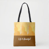 Tote Bag Aquarelle Abstraite Jaune Clair Avec Base Brown (Devant)