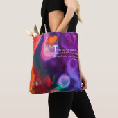 Tote Bag Aquarelle Abstraite orange et violette (De près)