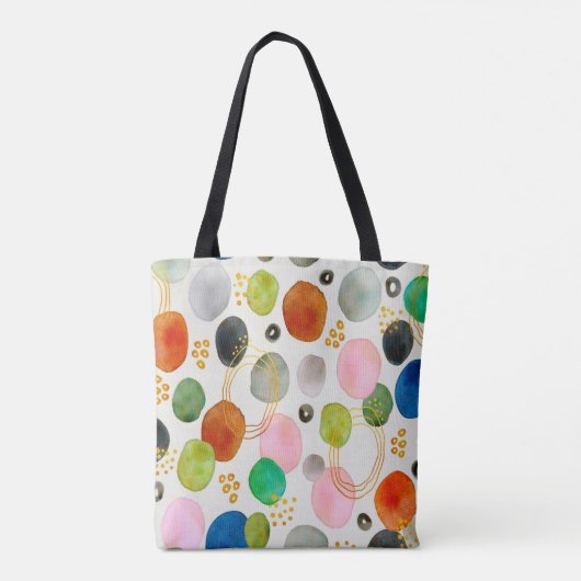 Tote Bag Aquarelle Abstraite Pebble Gold Parties scintillan (Dos)