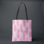 Tote Bag Aquarelle Abstraite Rose Personnalisée Moderne Ten<br><div class="desc">Motif aquarelle abstrait rose moderne avec monogramme et nom.</div>
