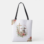 Tote Bag Aquarelle Agneau de Pâques Personnalisé (Dos)