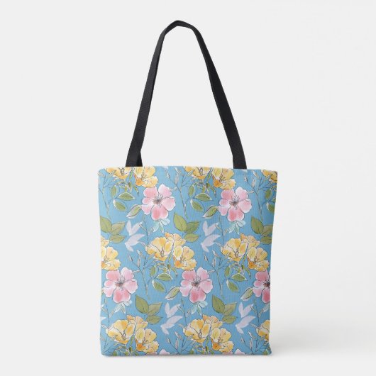 Tote Bag Aquarelle Aqua Bloom (Dos)