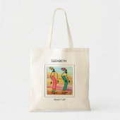 Tote Bag Aquarelle, Art Africain, Marche (Devant)