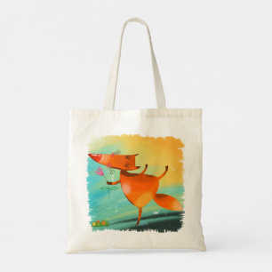 Tote Bag Aquarelle artisanale renard drôle