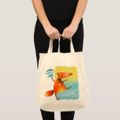 Tote Bag Aquarelle artisanale renard drôle (Devant (produit))