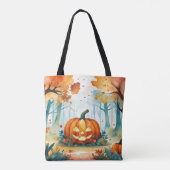 Tote Bag Aquarelle Automne Citrouilles Automne Feuilles For (Dos)