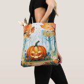 Tote Bag Aquarelle Automne Citrouilles Automne Feuilles For (De près)