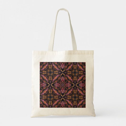 Tote Bag Aquarelle Azulejo Espagnol noir et rose (Dos)