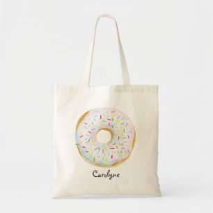 Tote Bag Aquarelle blanche mignonne Donut avec arrosage per