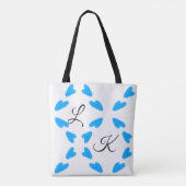 Tote Bag Aquarelle bleu ciel simple ajoutez votre nom monog (Dos)
